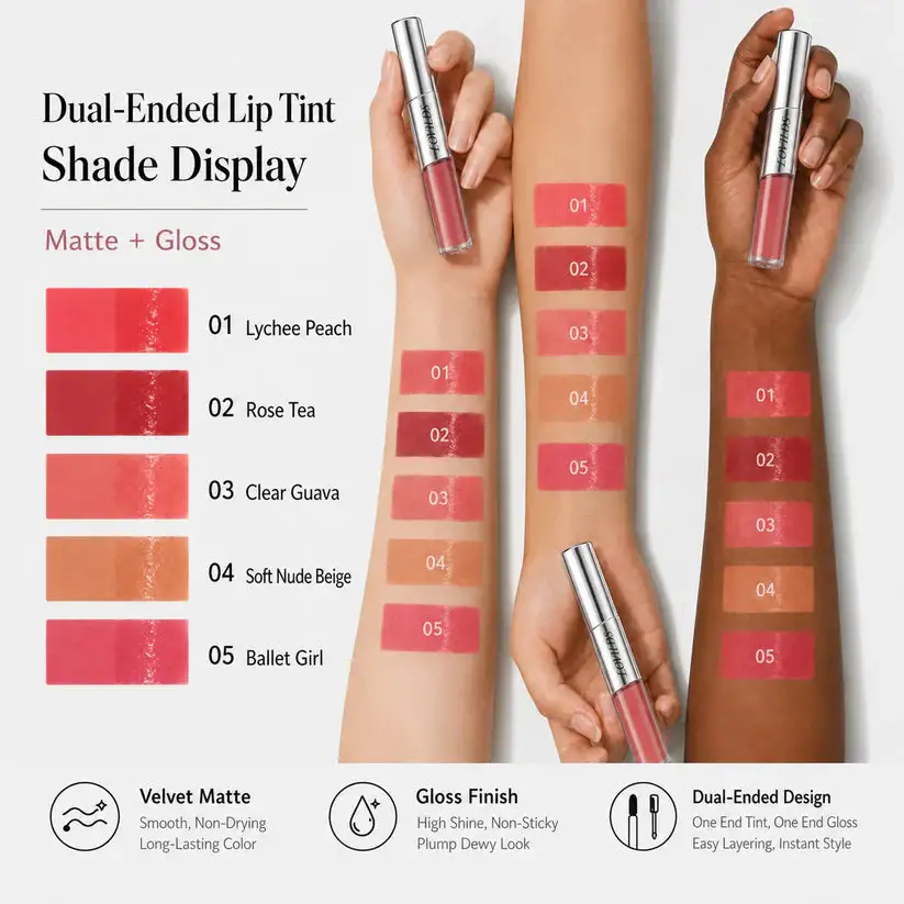 LOVILDS — Dual-Ended Liquid Lipstick with Velvet Matte Color and Gloss - Image 4