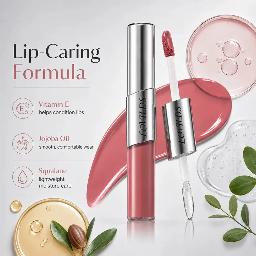 LOVILDS — Dual-Ended Liquid Lipstick with Velvet Matte Color and Gloss - Image 5