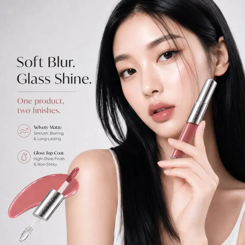 LOVILDS — Dual-Ended Liquid Lipstick with Velvet Matte Color and Gloss - Image 6
