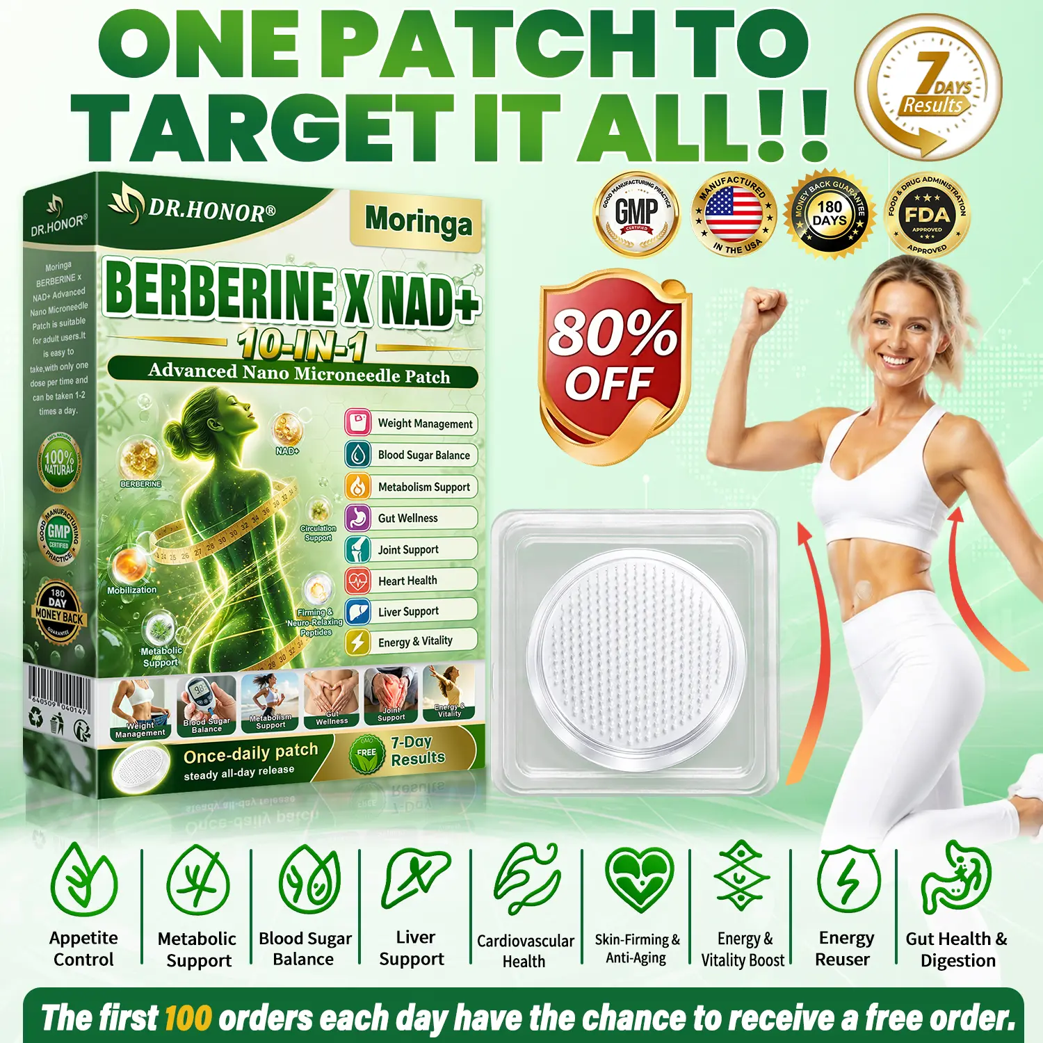 Lymphatic Drainage Slimming NanoMicroneedle Patch