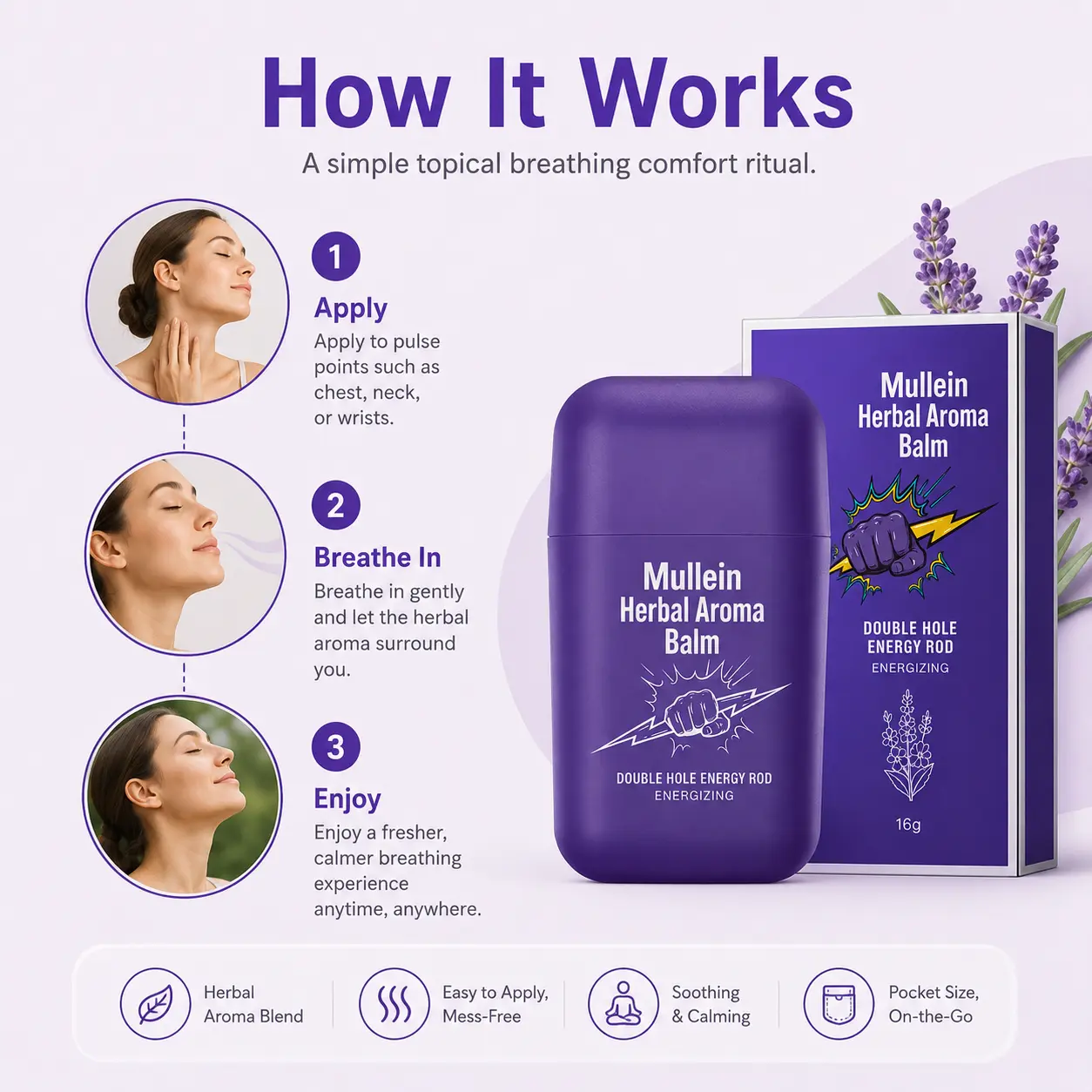 Mullein Herbal Aroma Balm - Image 3