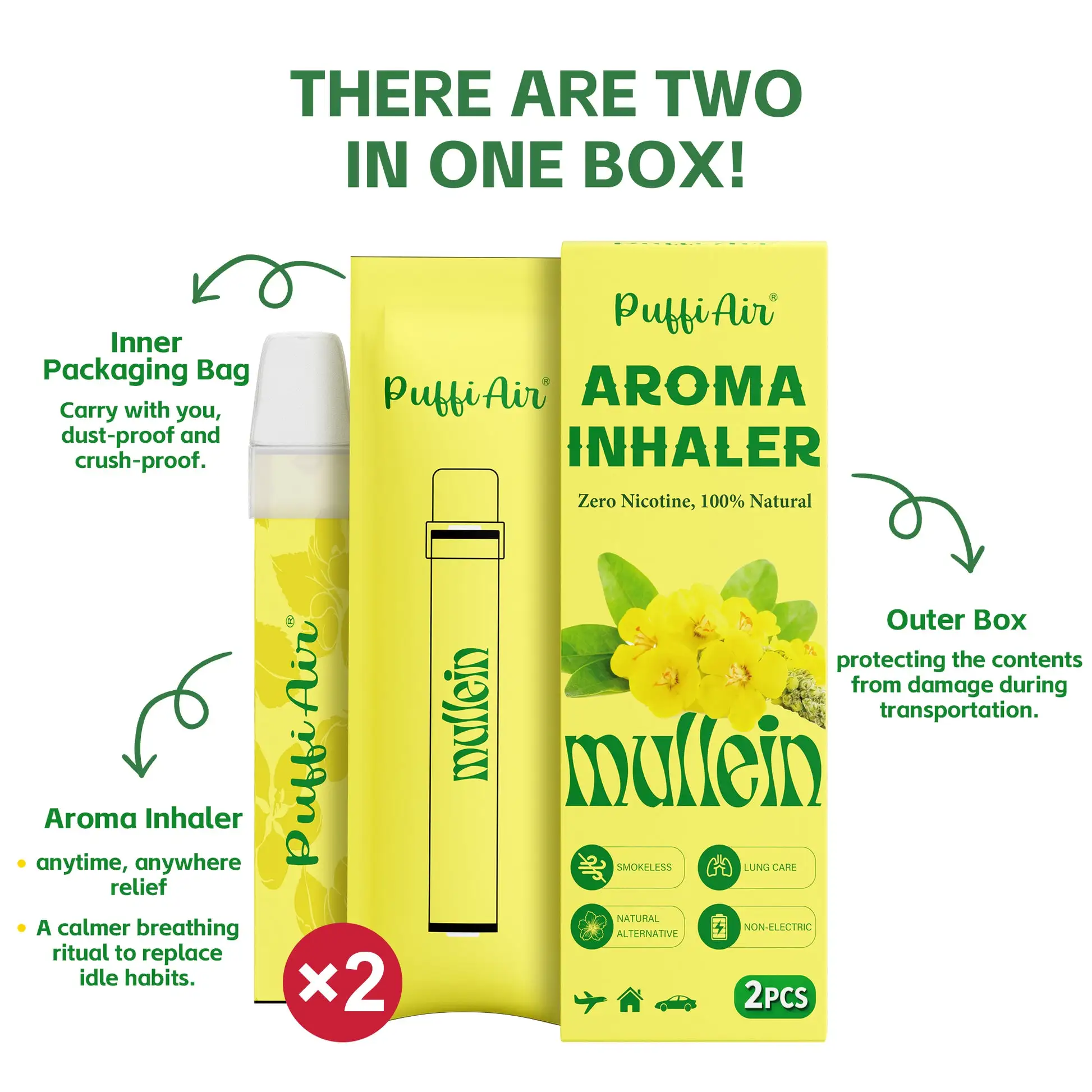 Mullein Smokeless Aroma Inhaler - 2 Pcs - Image 9