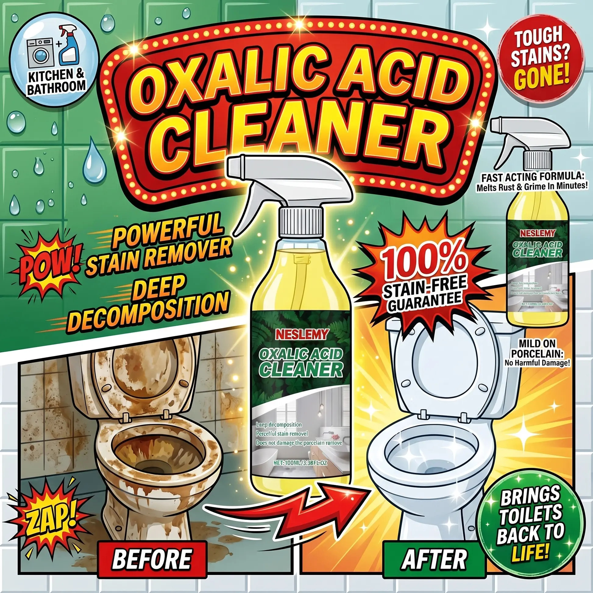 NESLEMY Bathroom Cleaner for Tough Toilet & Sink Stains - Image 6
