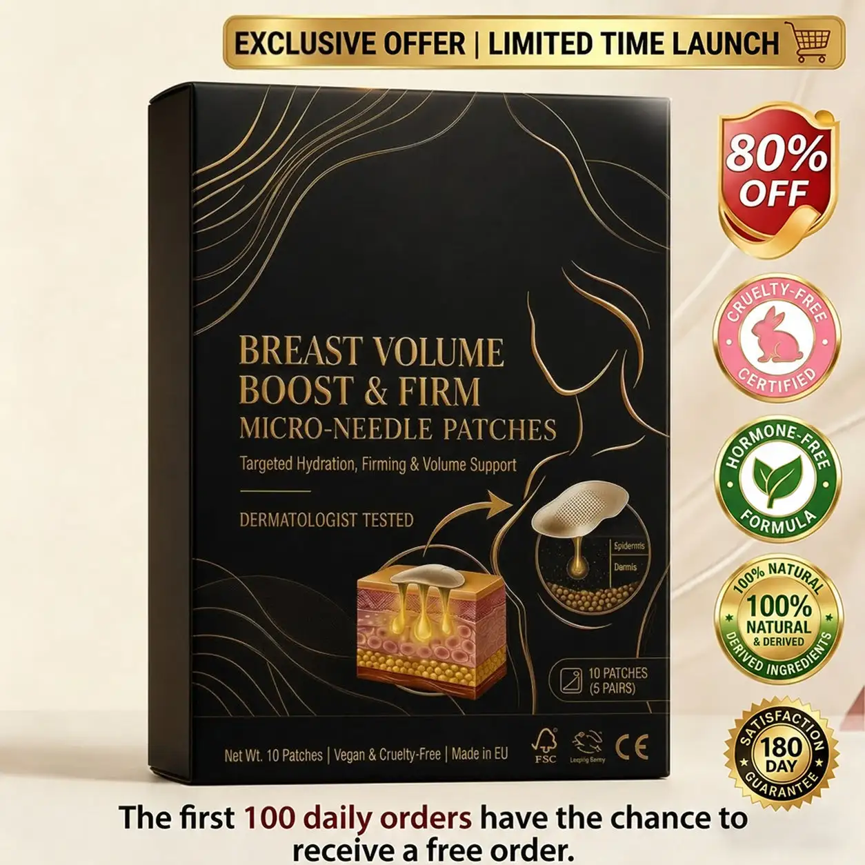 Targeted Breast Enhancement Advanced Nano Microneedle Patch