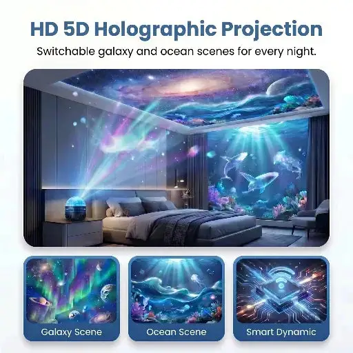 360° Smart Holographic Starry Sky Projector