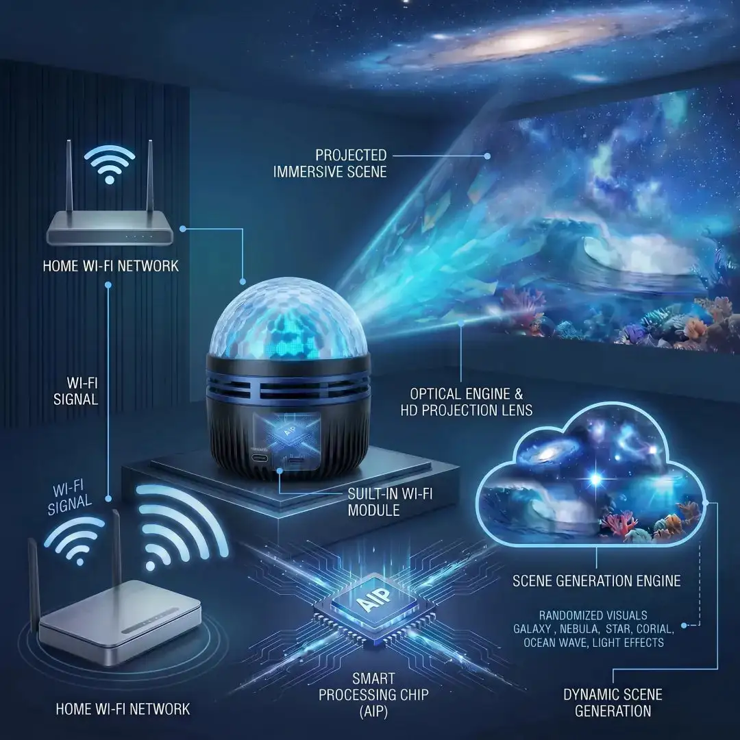 360° Smart Holographic Starry Sky Projector - Image 3