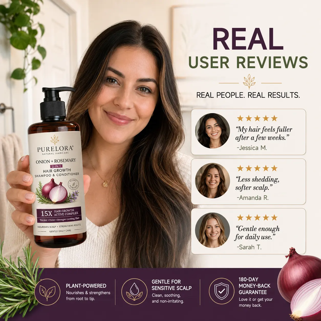 2-in-1 Onion & Rosemary Shampoo + Conditioner - Image 14