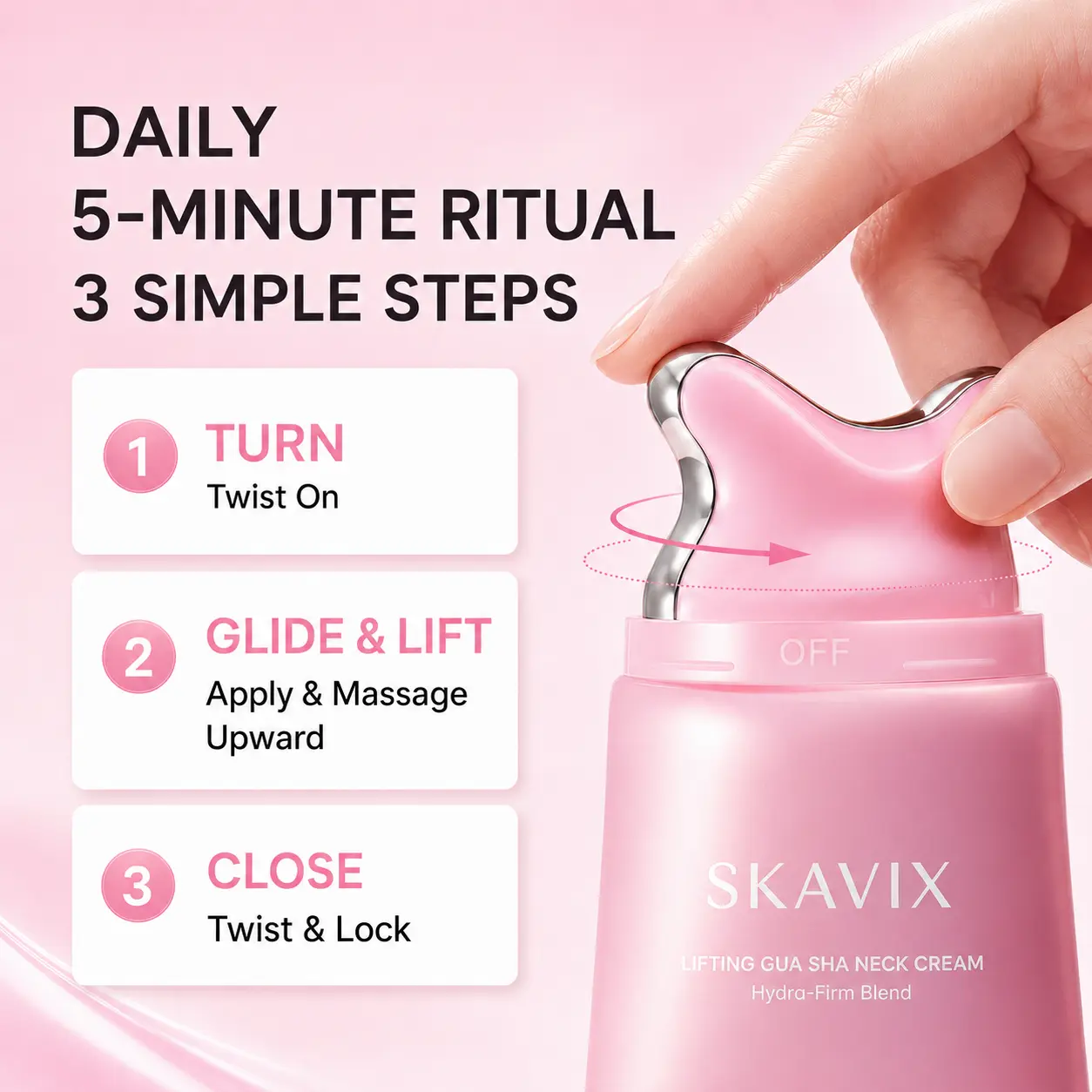 SKAVIX Firming Gua Sha Cream Neck & Jawline Massage - Image 6