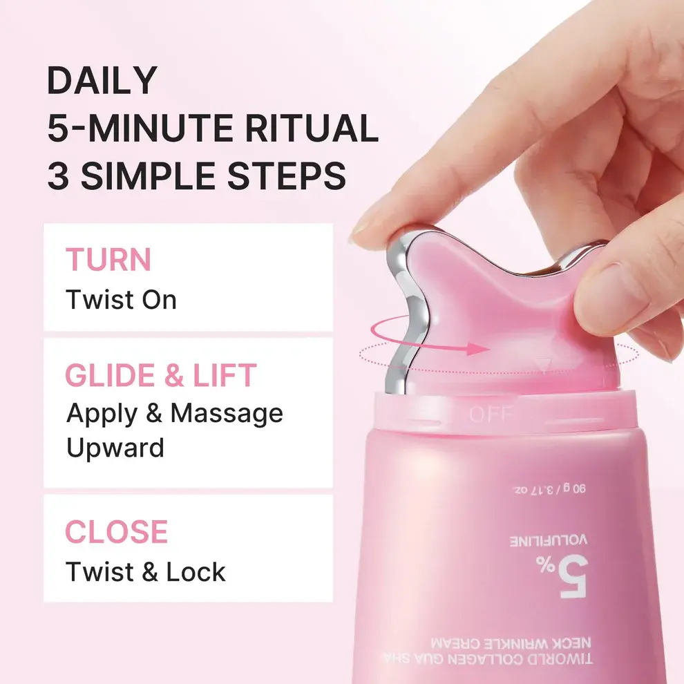 Tiworld Collagen Gua Sha Neck Cream – 5% Volufiline Firming Massage Cream - Image 4