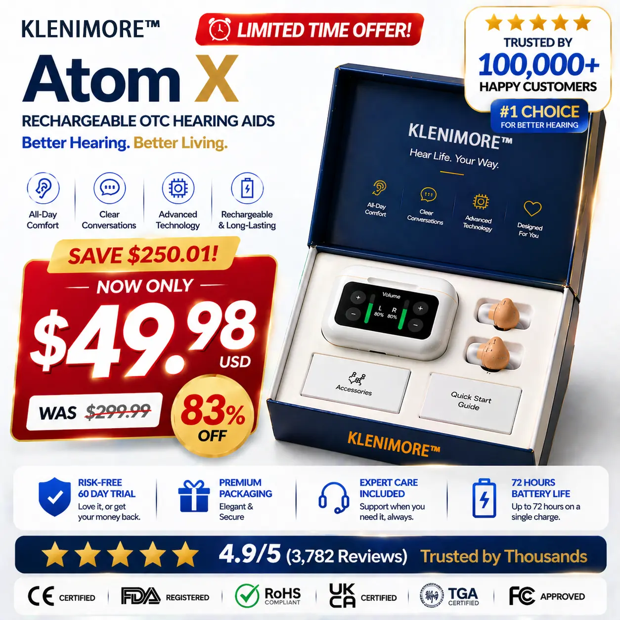 Atom X Smart Hearing Aids