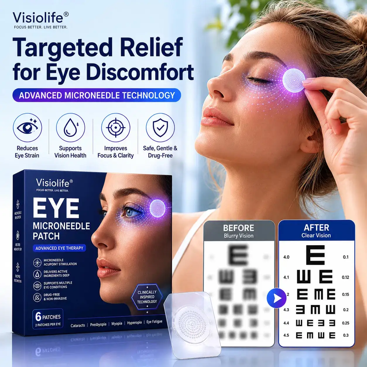 Transdermal Vision-Repair Eye Microneedle Patch