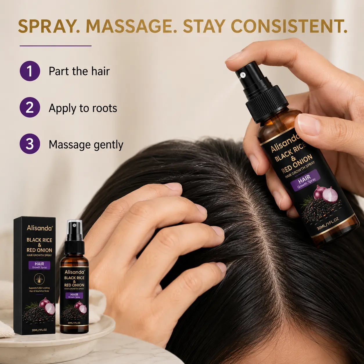 Black Rice & Red Onion Hair Growth Spray - Image 9